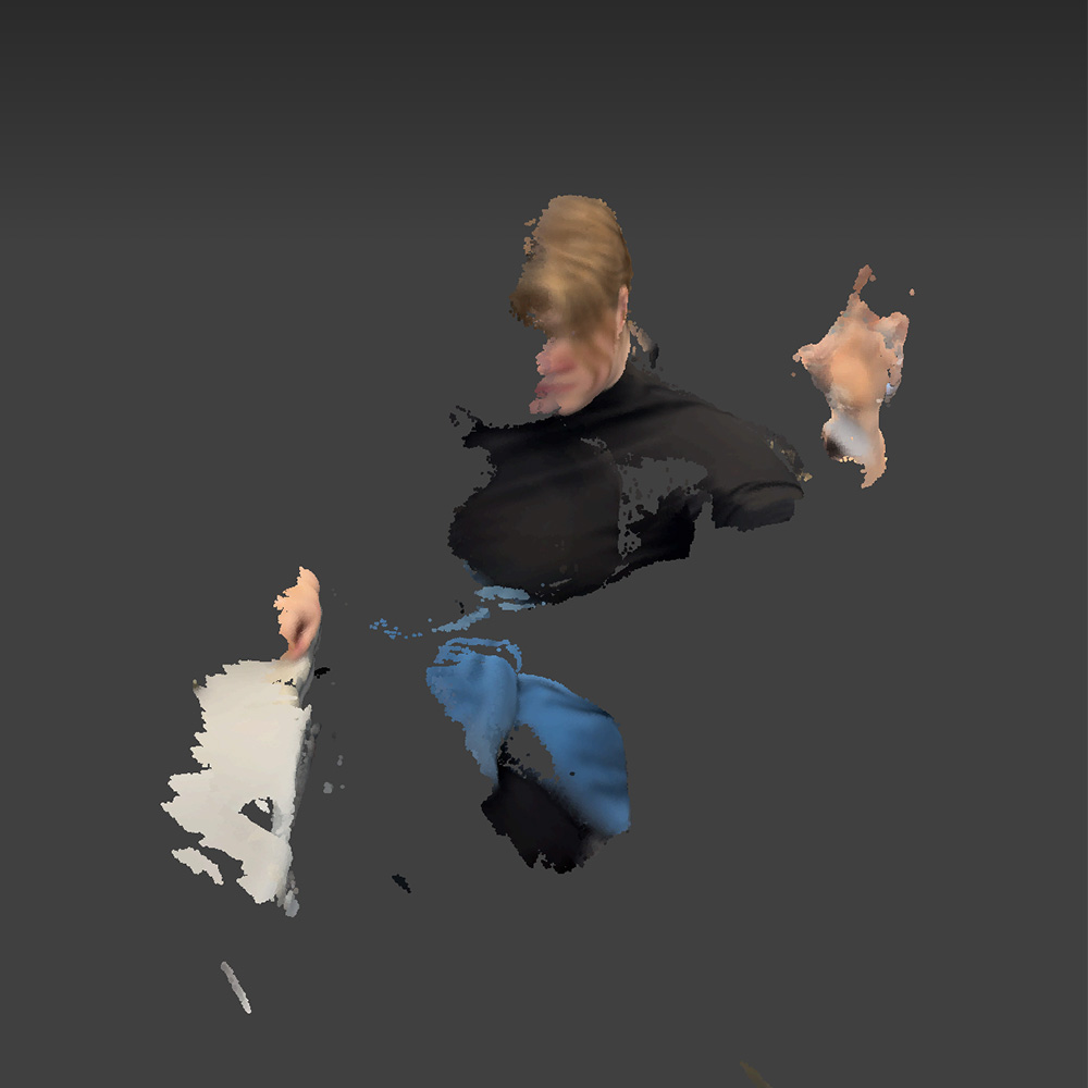 Pre-rendered scan of the asl sign for love in scaniverse.